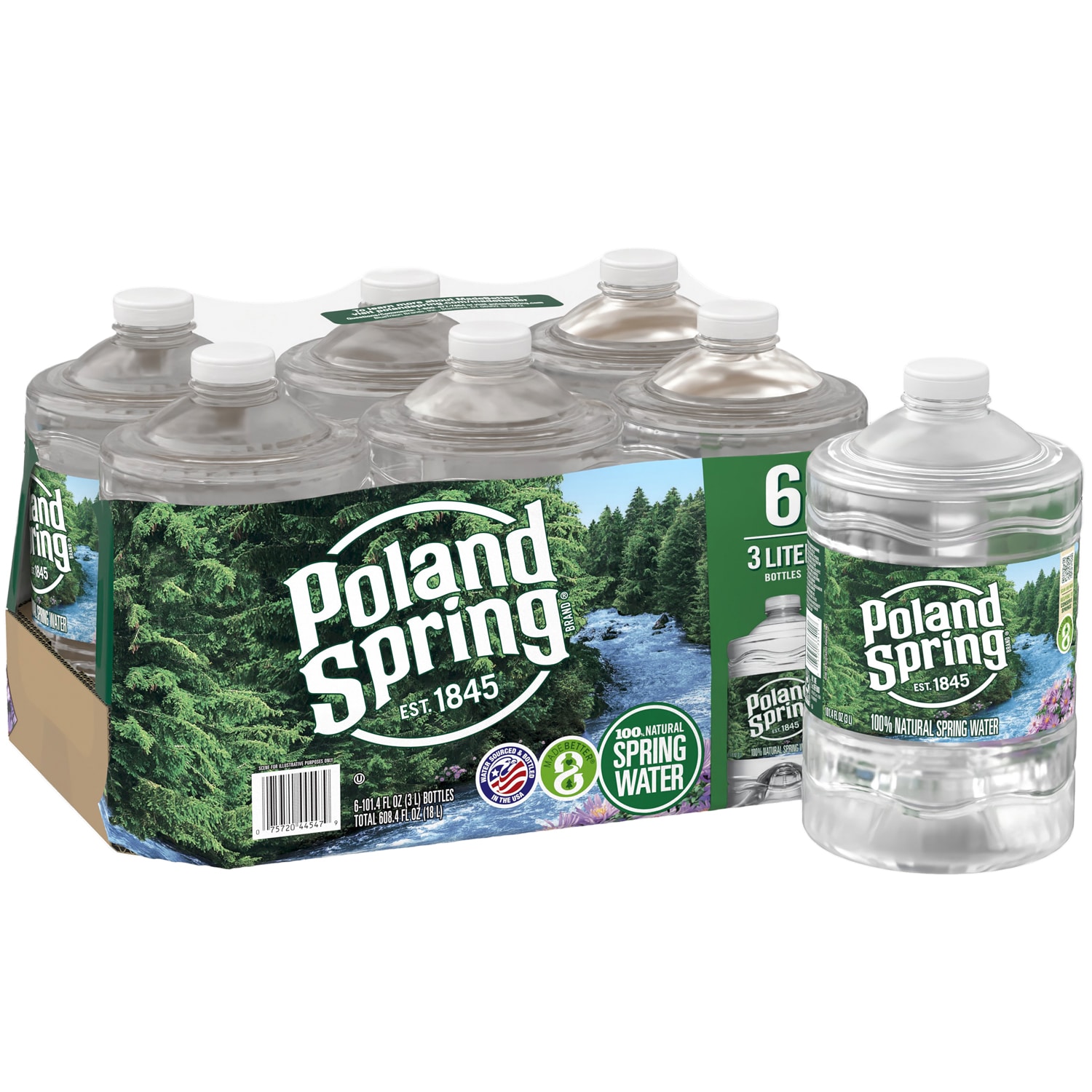 Poland Spring 100% Natural Spring Water, Plastic Bottles