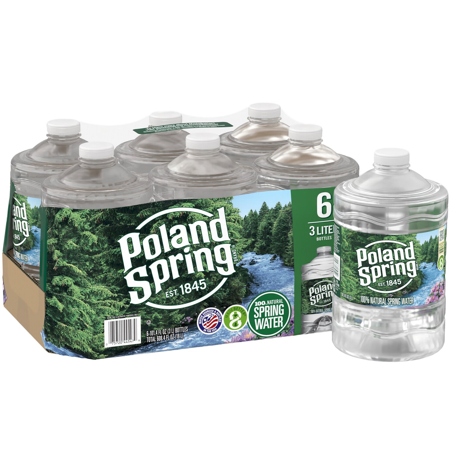 Poland Spring 100% Natural Spring Water, Plastic Bottles