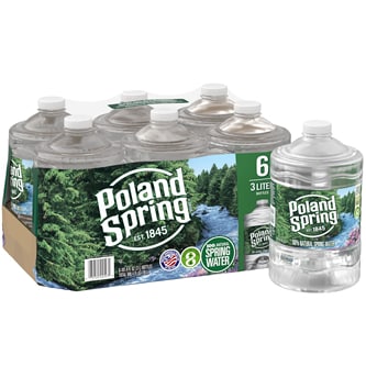 Poland Spring 100% Natural Spring Water, Plastic Bottles