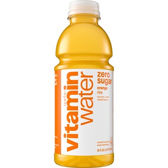 vitaminwater zero sugar nutrient enhanced water beverage, rise (orange), Plastic Bottle