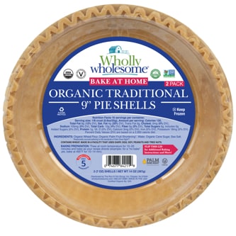 Wholly Wholesome Organic Traditional Pie Shells, Frozen