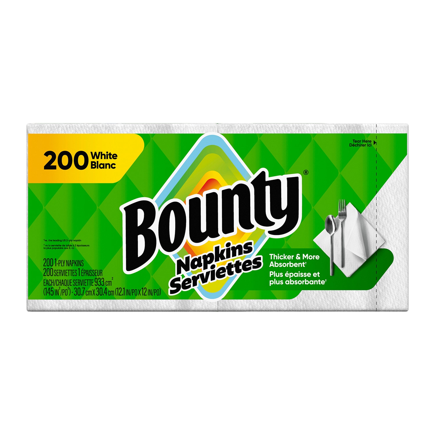 Bounty 1-Ply Quilted Napkins, White