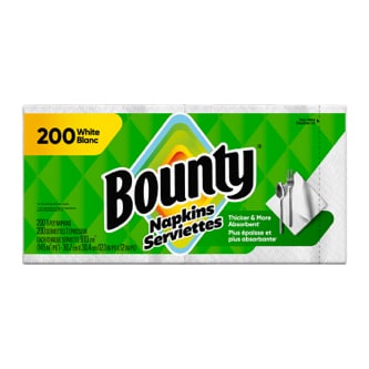 Bounty 1-Ply Quilted Napkins, White