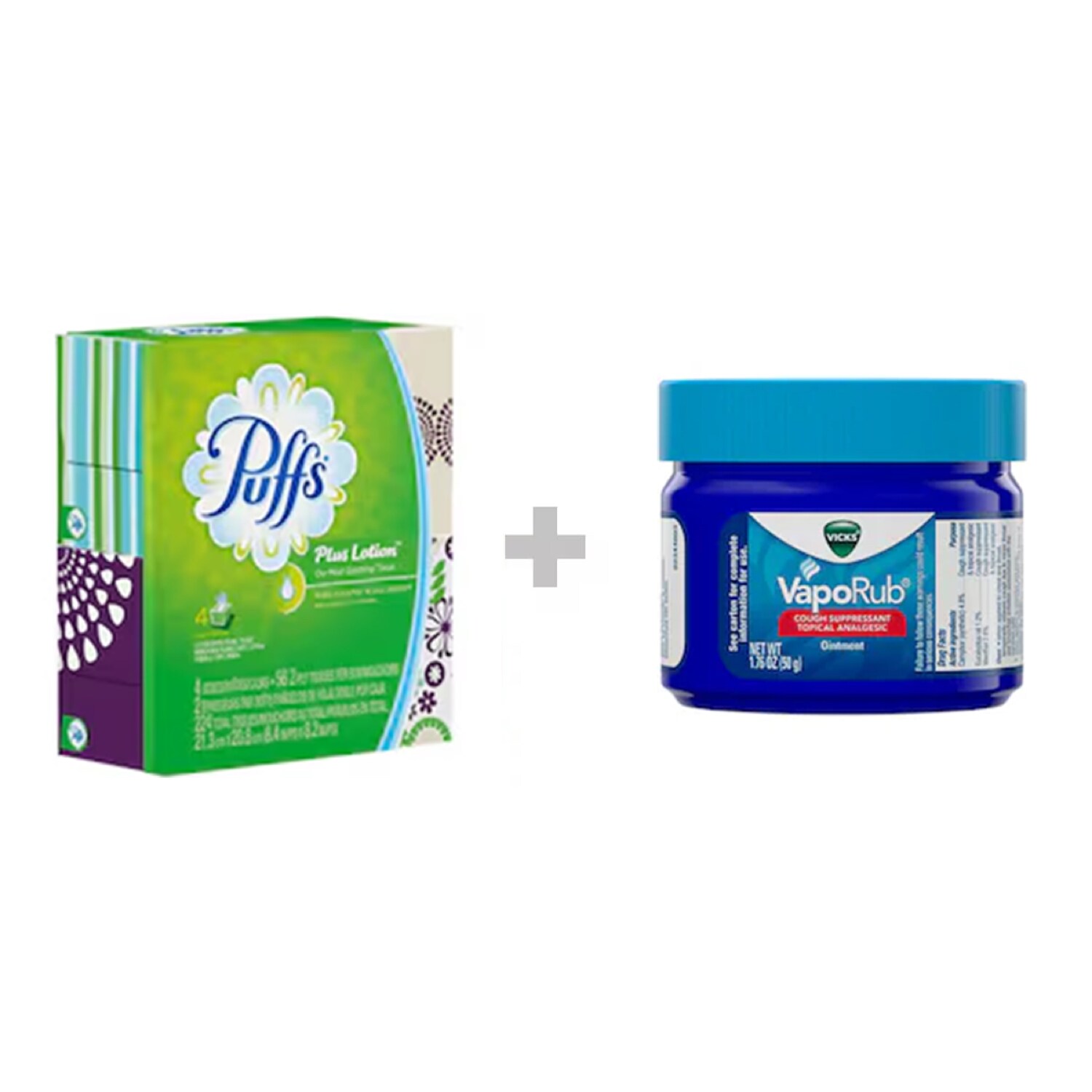 Cold and Flu Essentials Bundle Puffs and Vicks Vaporub