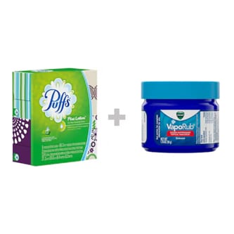 Cold and Flu Essentials Bundle Puffs and Vicks Vaporub