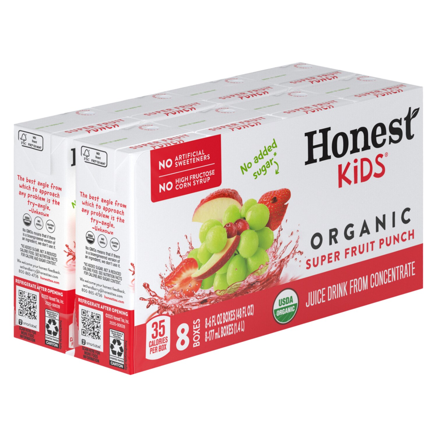 Honest Kids Organic Juice Drink, Super Fruit Punch, Pouches