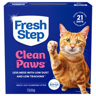 Fresh Step Clean Paws Multi-Cat Scented Clumping Cat Litter with the Power of Febreze, Scented
