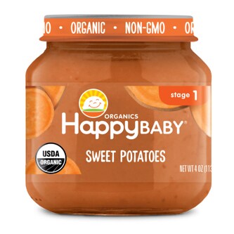 Happy Family Happy Baby Clearly Crafted Stage 1 Organic Baby Food, Sweet Potatoes