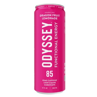 Odyssey Elixir Sparkling Energy Drink, Dragon Fruit Lemonade, Can