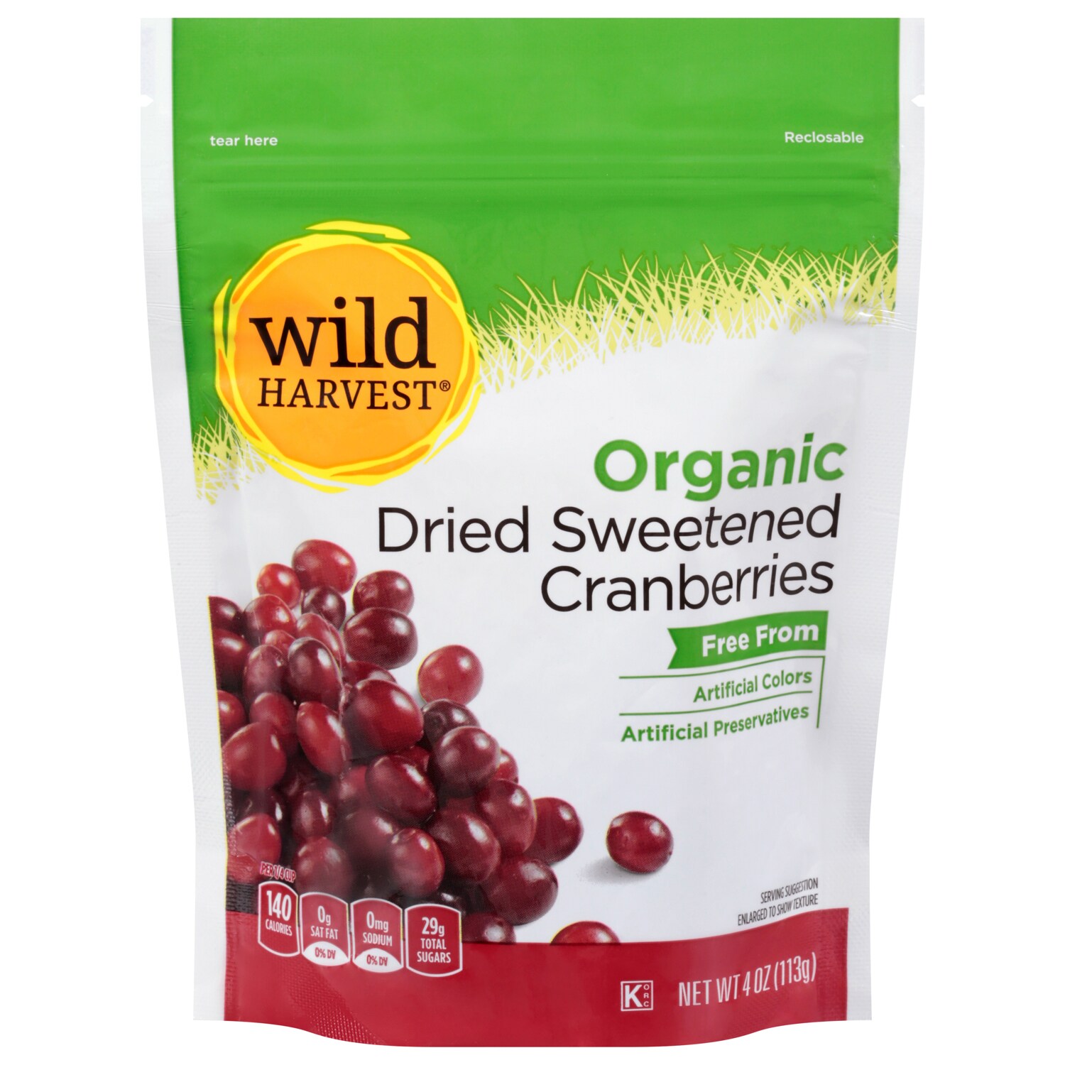 Wild Harvest Organic Dried  Sweetened Cranberries