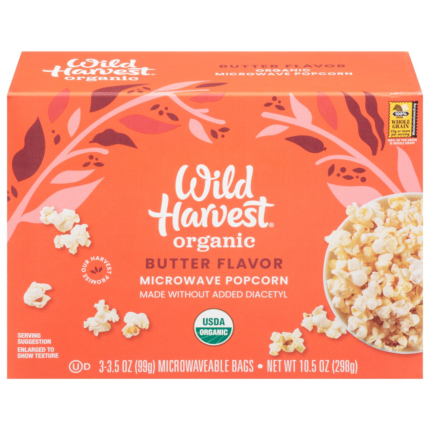 Wild Harvest Organic Microwave Popcorn, Butter