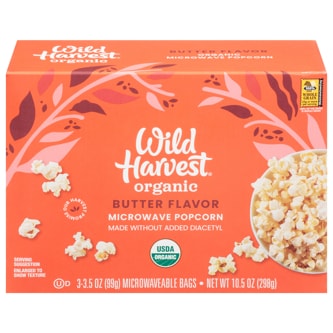 Wild Harvest Organic Microwave Popcorn, Butter
