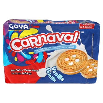 Goya Carnaval Sandwich Cookies, Vanilla