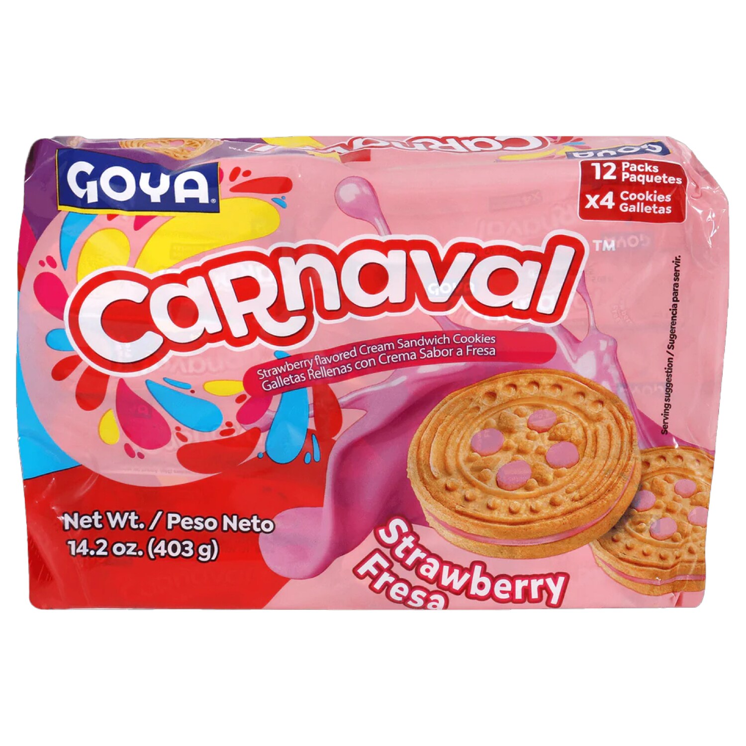 Goya Carnaval Sandwich Cookies, Strawberry