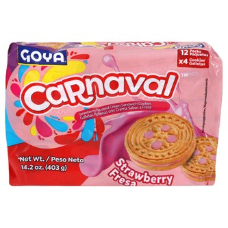 Goya Carnaval Sandwich Cookies, Strawberry