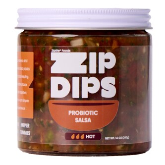 Ziplife Foods Zip Dips Probiotic Salsa, Hot