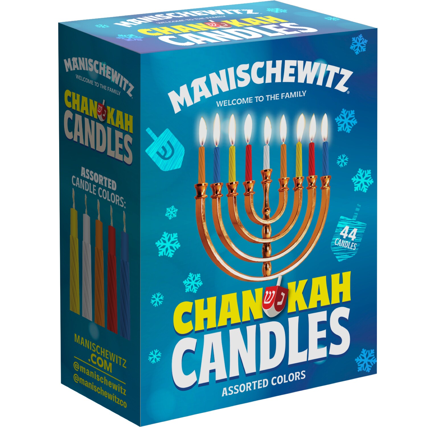 Manischewitz Chanukah Candles, Assorted Colors