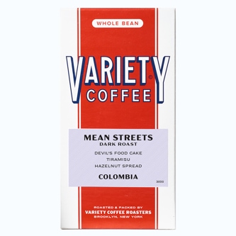 Variety Coffee Roasters, Whole Bean, Mean Streets Dark Roast Blend
