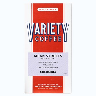 Variety Coffee Roasters, Whole Bean, Mean Streets Dark Roast Blend