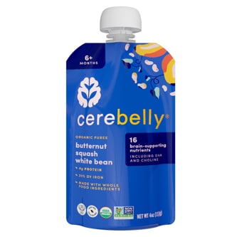 Cerebelly Organic Baby Food Puree, Butternut Squash, White Bean
