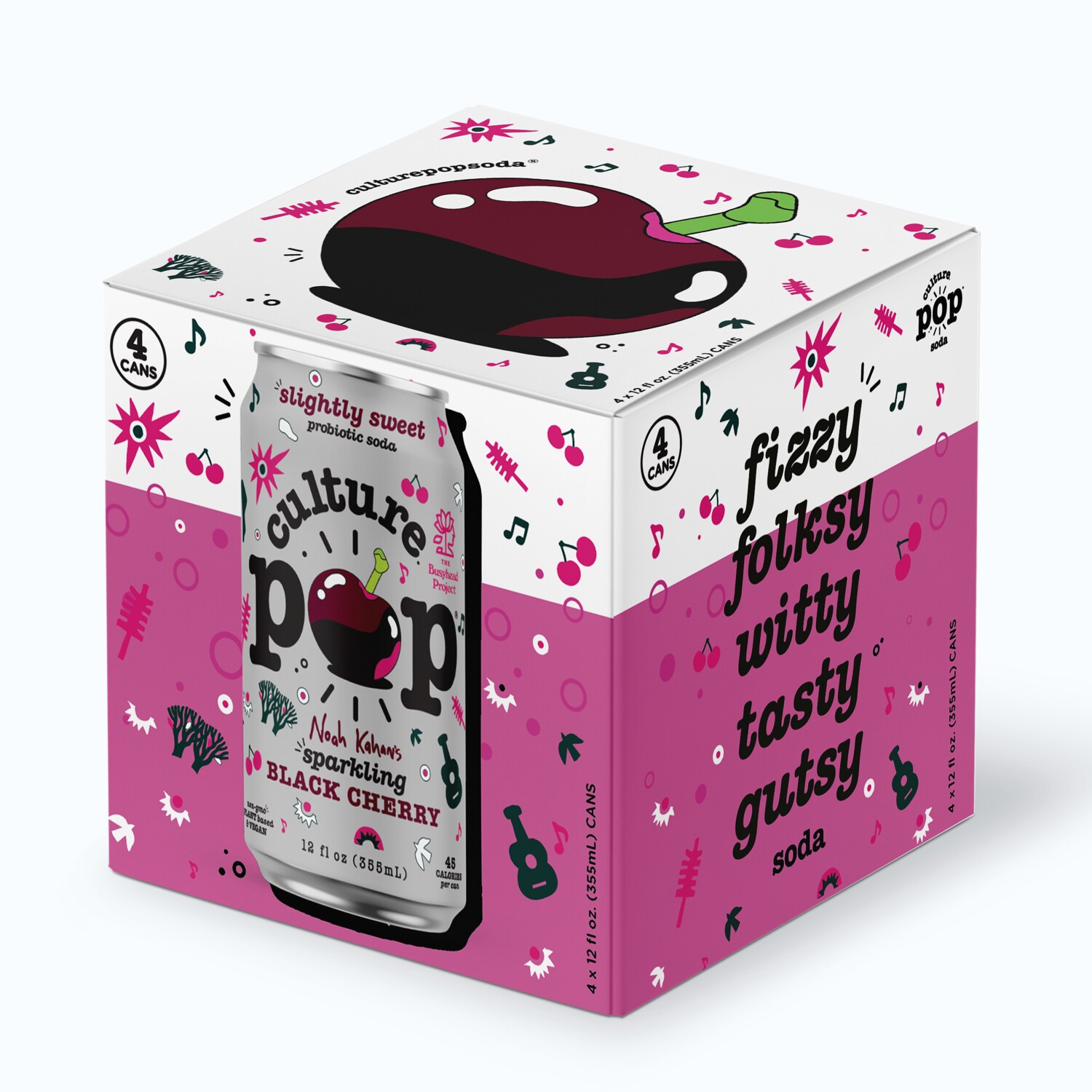 Culture Pop Probiotic Black Cherry Soda, Cans