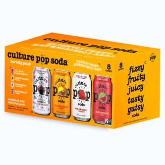 Culture Pop Probiotic Soda, Variety Pack, Cans