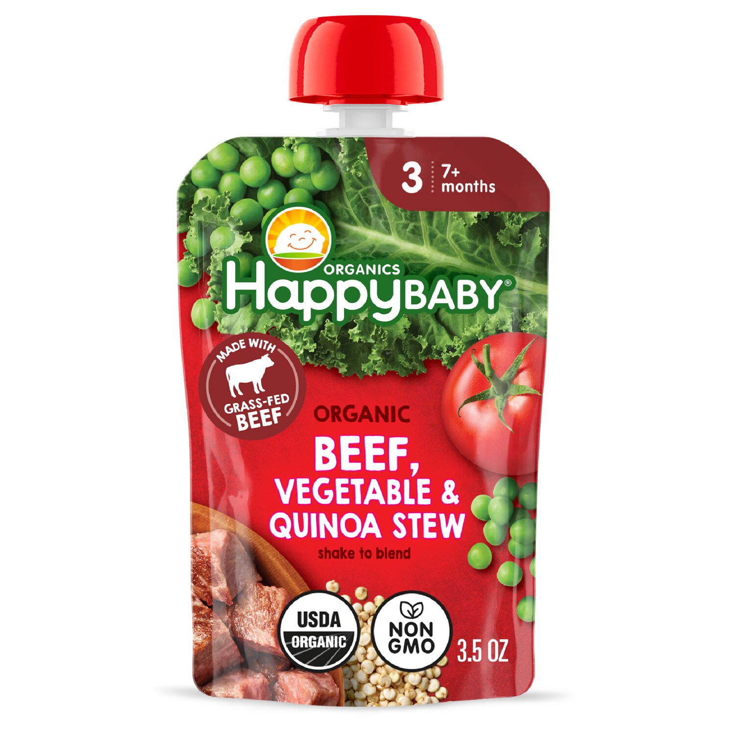 Happy Family Happy Baby Organics Stage 3, Organic Grass-Fed Beef Vegetables & Quinoa Stew