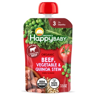 Happy Family Happy Baby Organics Stage 3, Organic Grass-Fed Beef Vegetables & Quinoa Stew