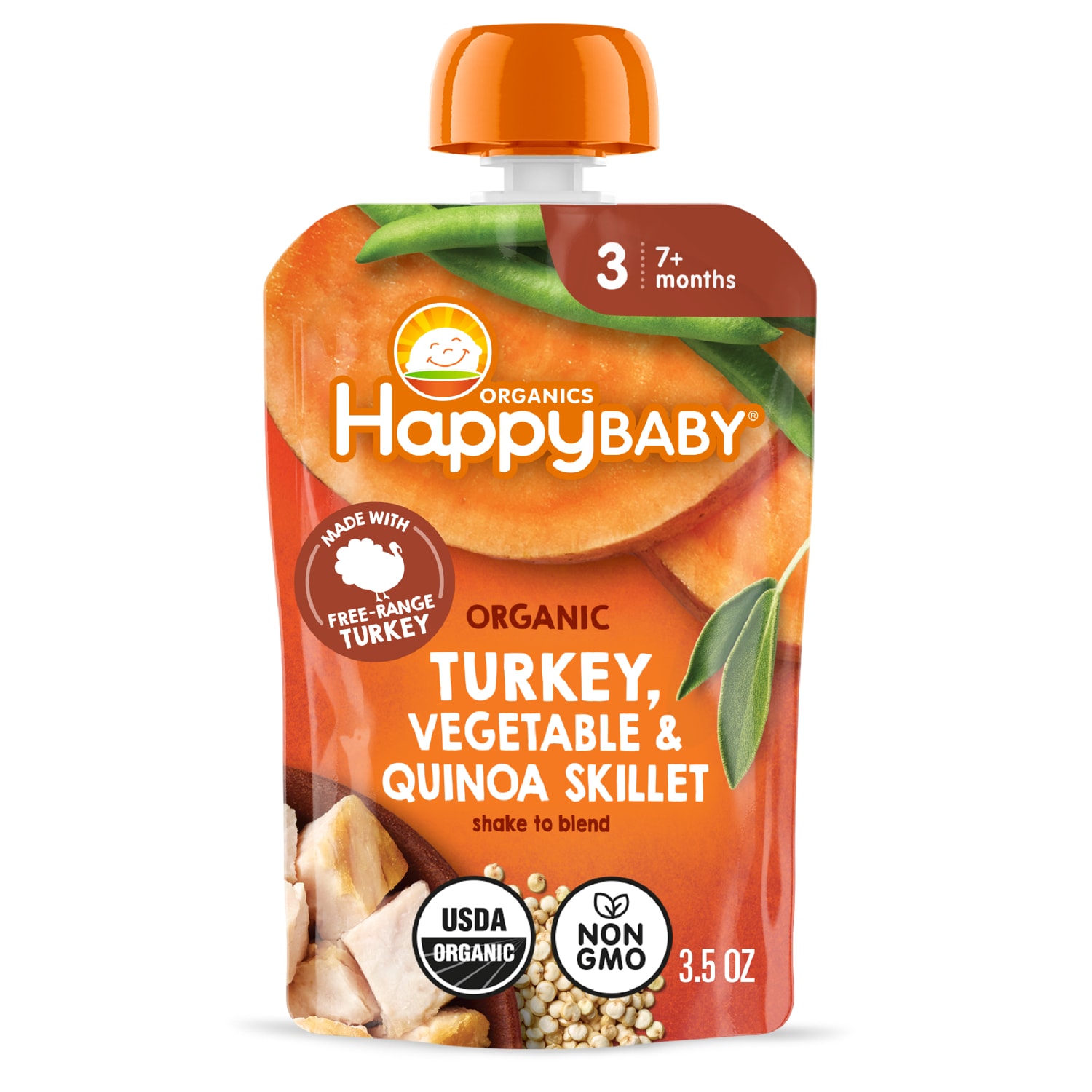 Happy Family Happy Baby Organics Stage 3, Organic Free-Range Turkey Vegetables & Quinoa Skillet
