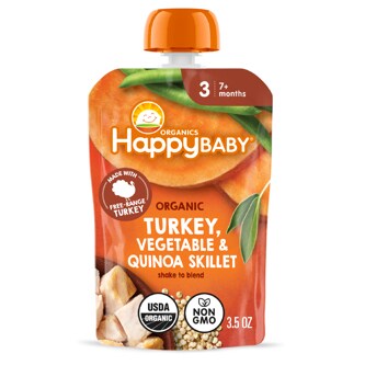 Happy Family Happy Baby Organics Stage 3, Organic Free-Range Turkey Vegetables & Quinoa Skillet