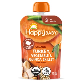 Happy Family Happy Baby Organics Stage 3, Organic Free-Range Turkey Vegetables & Quinoa Skillet