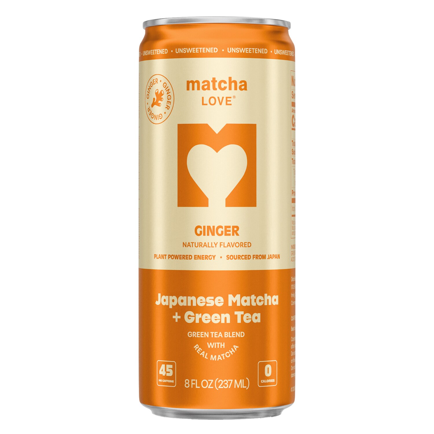 Ito En Matcha Love Tea, Unsweetened Ginger, Can