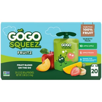 Gogo Squeez Fruit Blend, Variety Pack, Apple Apple + Apple Peach + Gimme Five