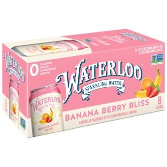 Waterloo Sparkling Water, Banana Berry Bliss, Cans