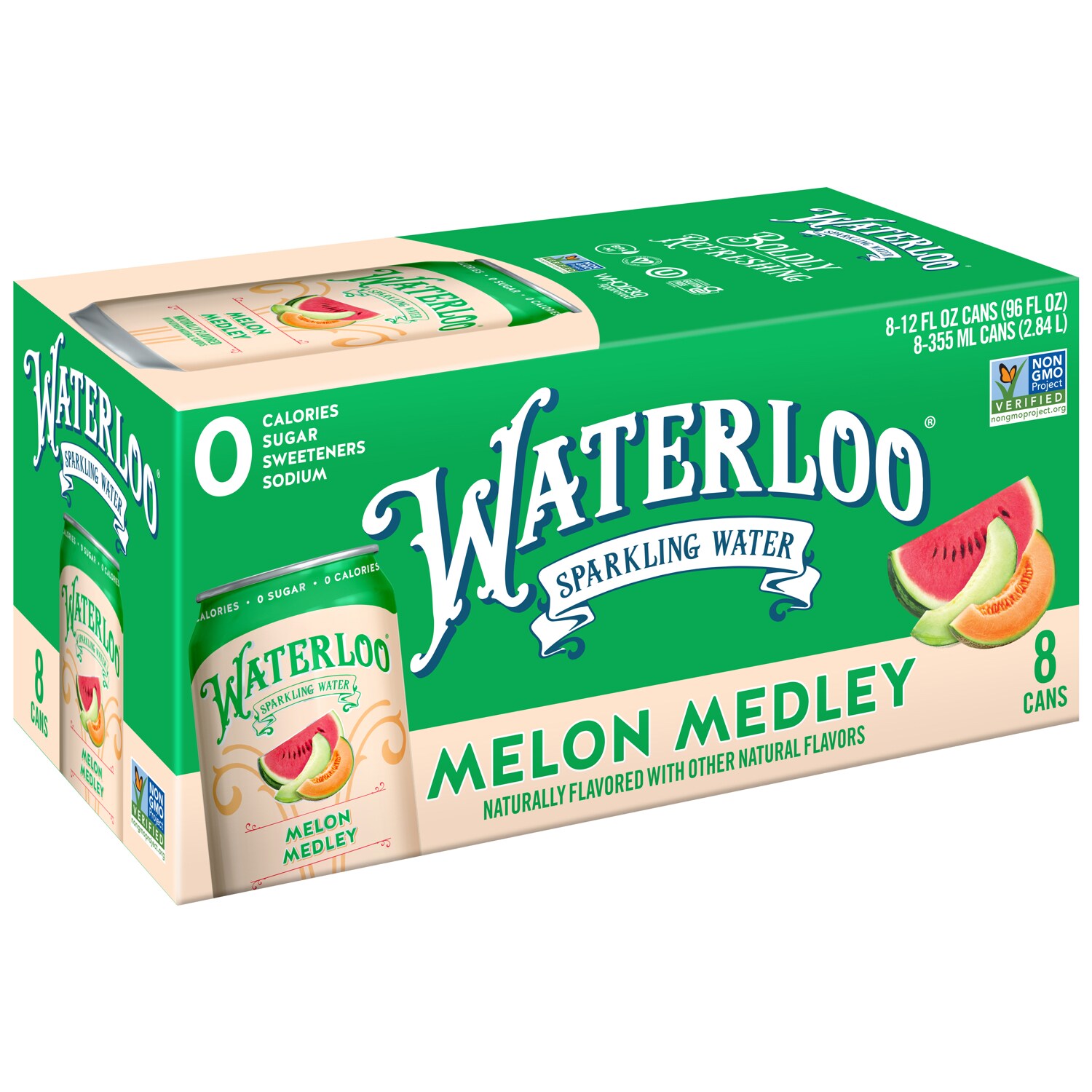 Waterloo Sparkling Water, Melon Medley, Cans