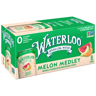 Waterloo Sparkling Water, Melon Medley, Cans