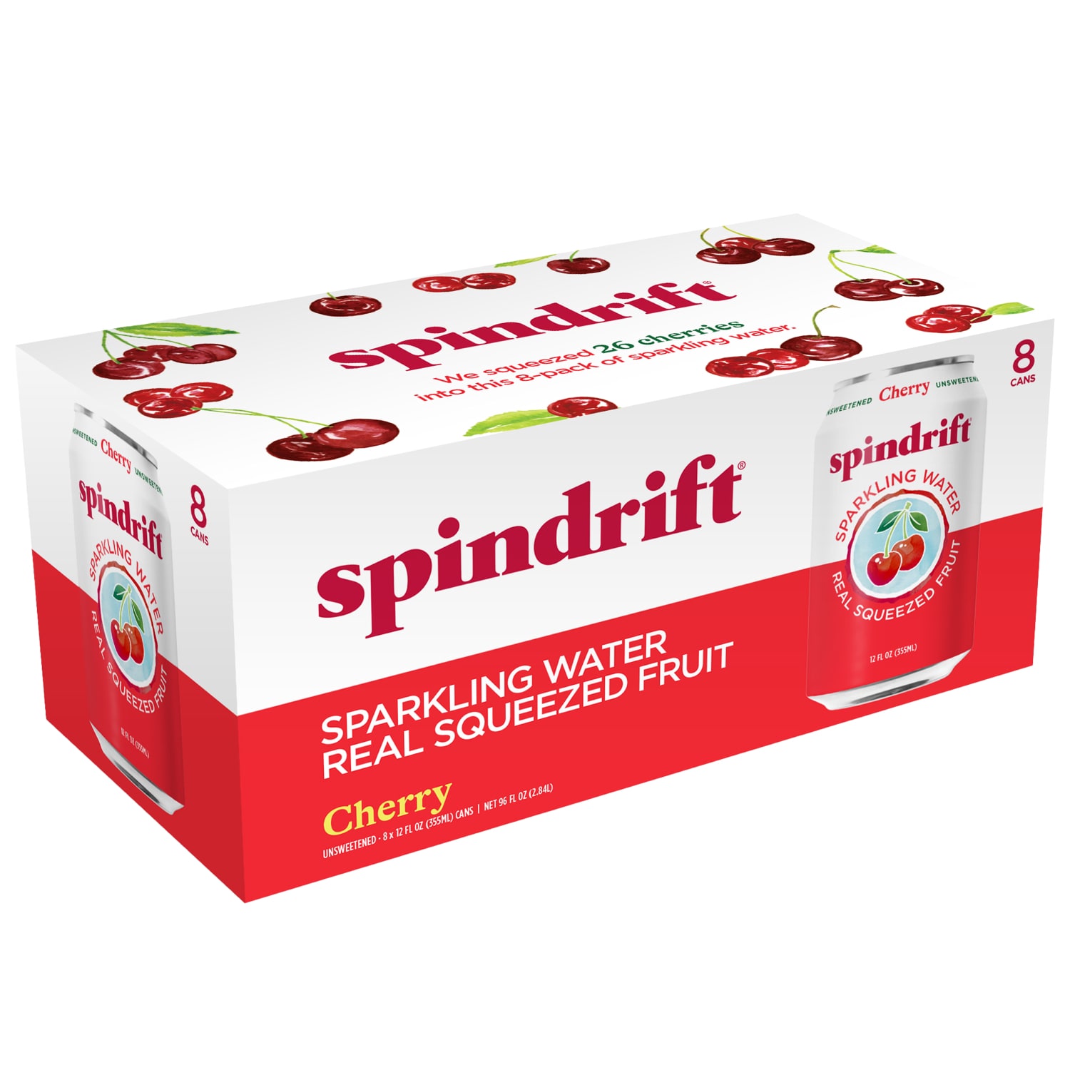 Spindrift Sparkling Water, Cherry, Cans