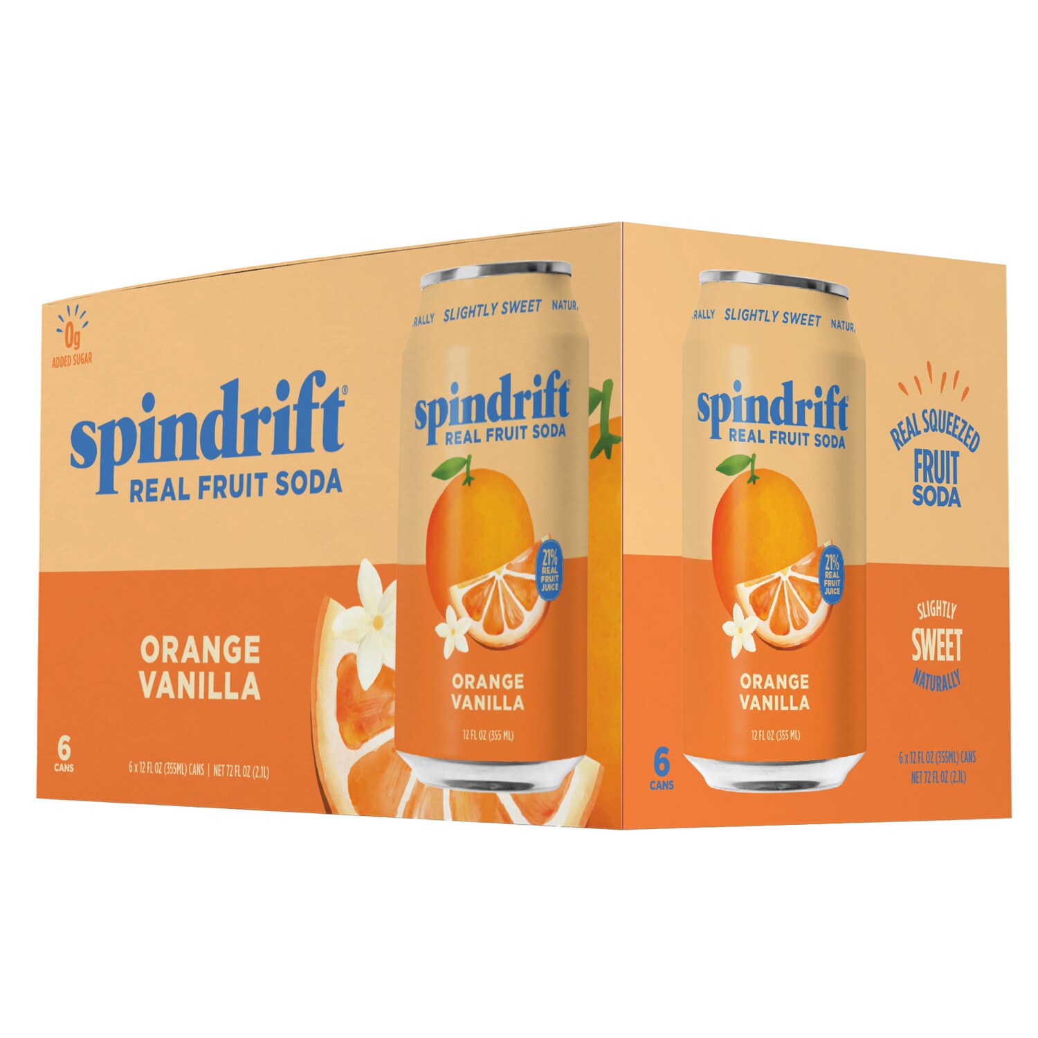 Spindrift Soda, Orange Vanilla, Cans