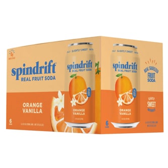 Spindrift Soda, Orange Vanilla, Cans