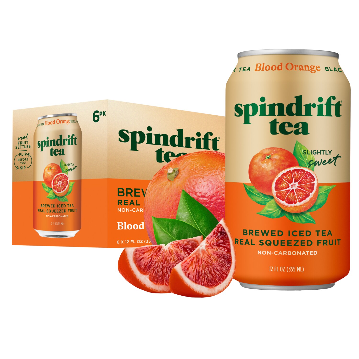 Spindrift Black Tea, Blood Orange, Cans