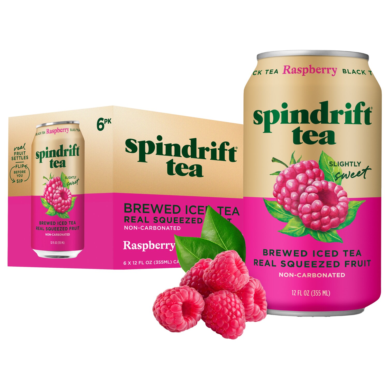 Spindrift Black Tea, Raspberry, Cans