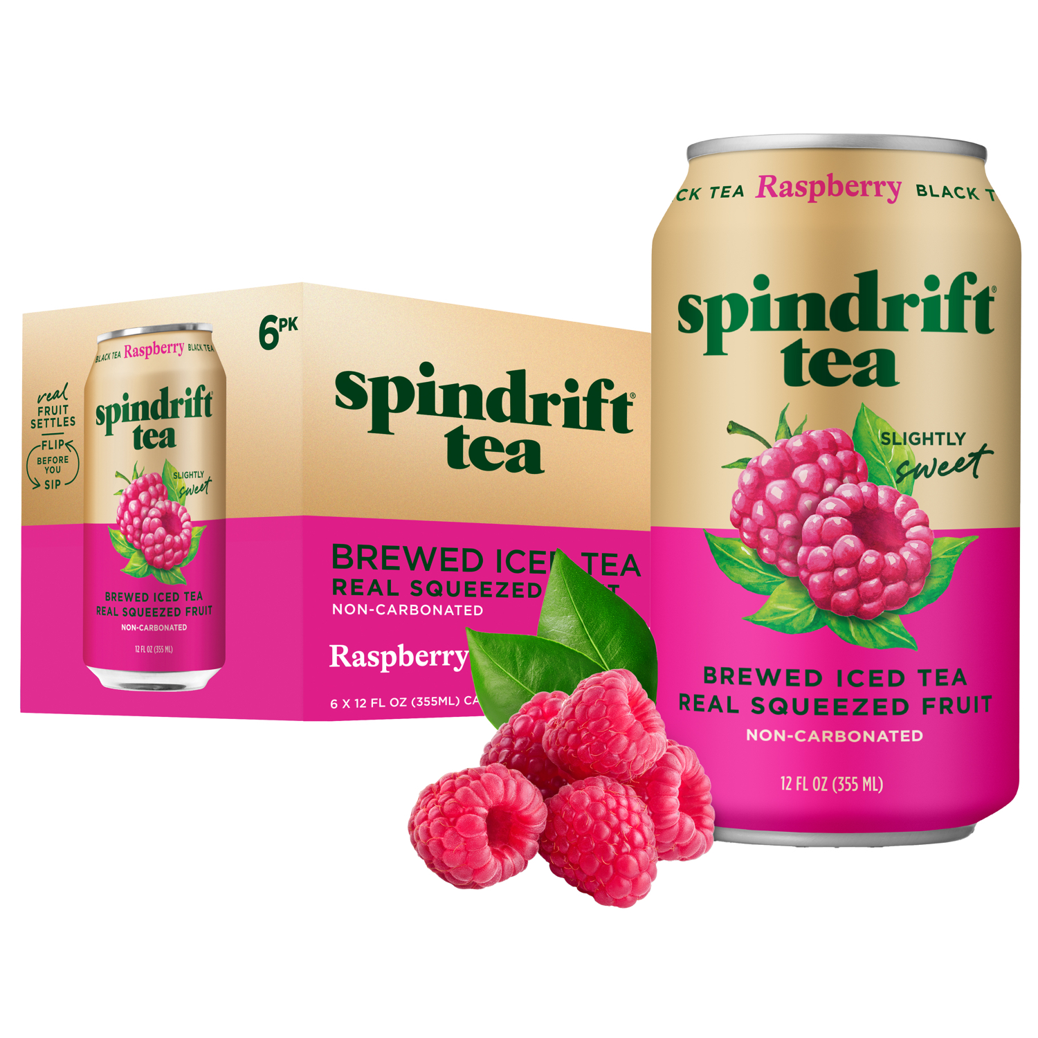Spindrift Black Tea, Raspberry, Cans