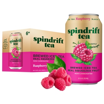 Spindrift Black Tea, Raspberry, Cans