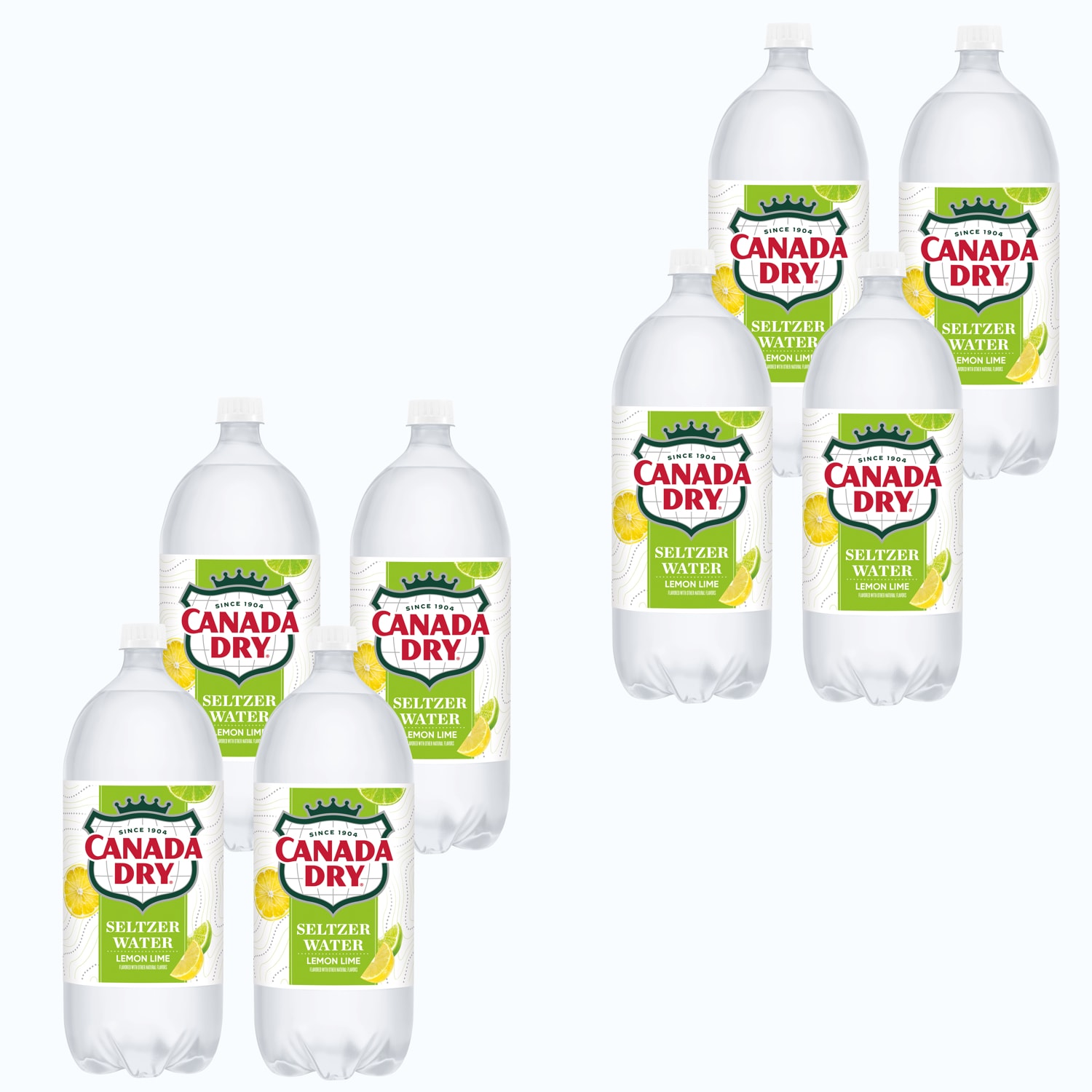 Canada Dry Sparkling Seltzer Water, Lemon Lime, Plastic Bottles