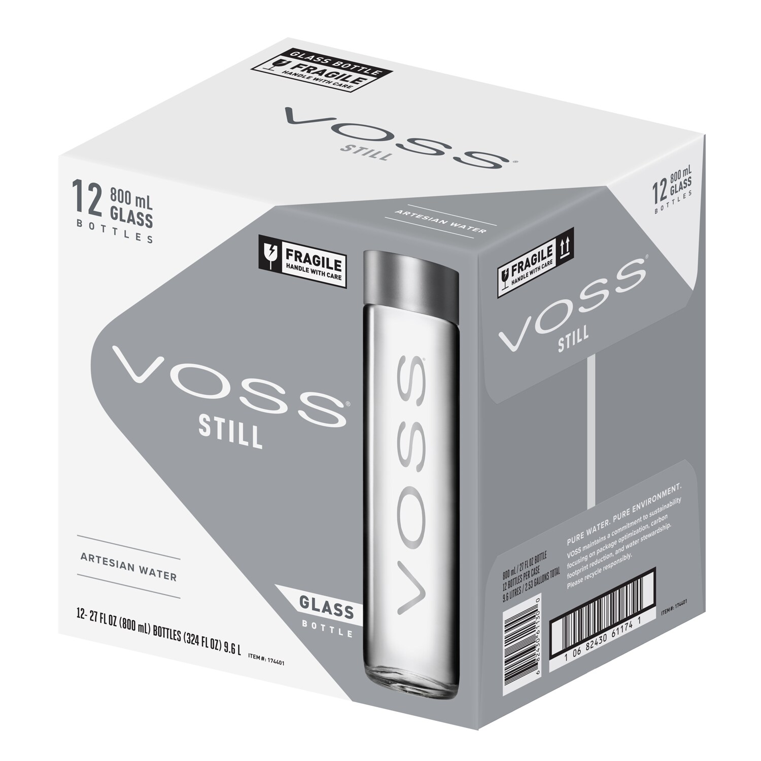 Voss Still Water, Glass Bottle, Case