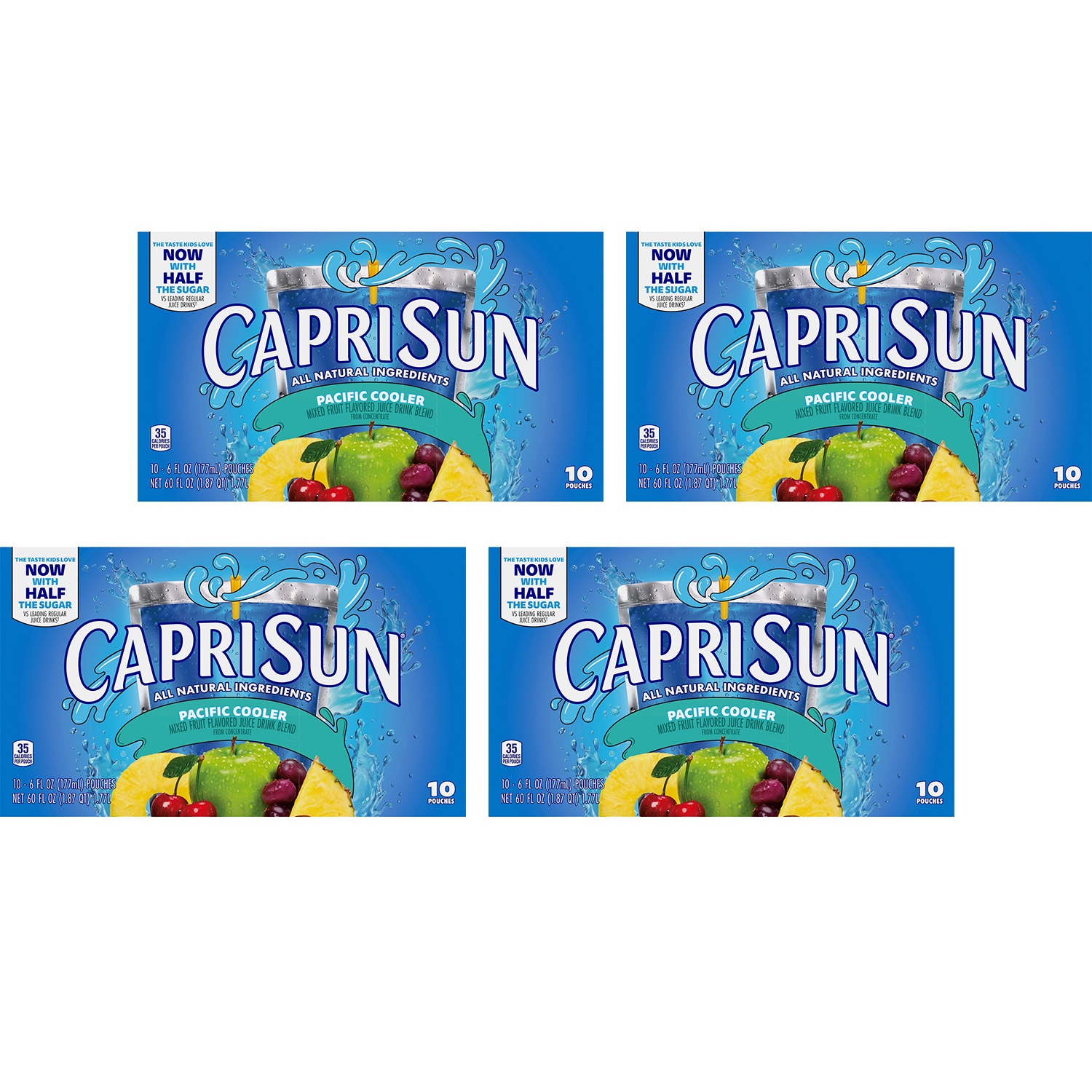 Capri Sun Juice Drink Blend, Pacific Cooler, Pouches, Case