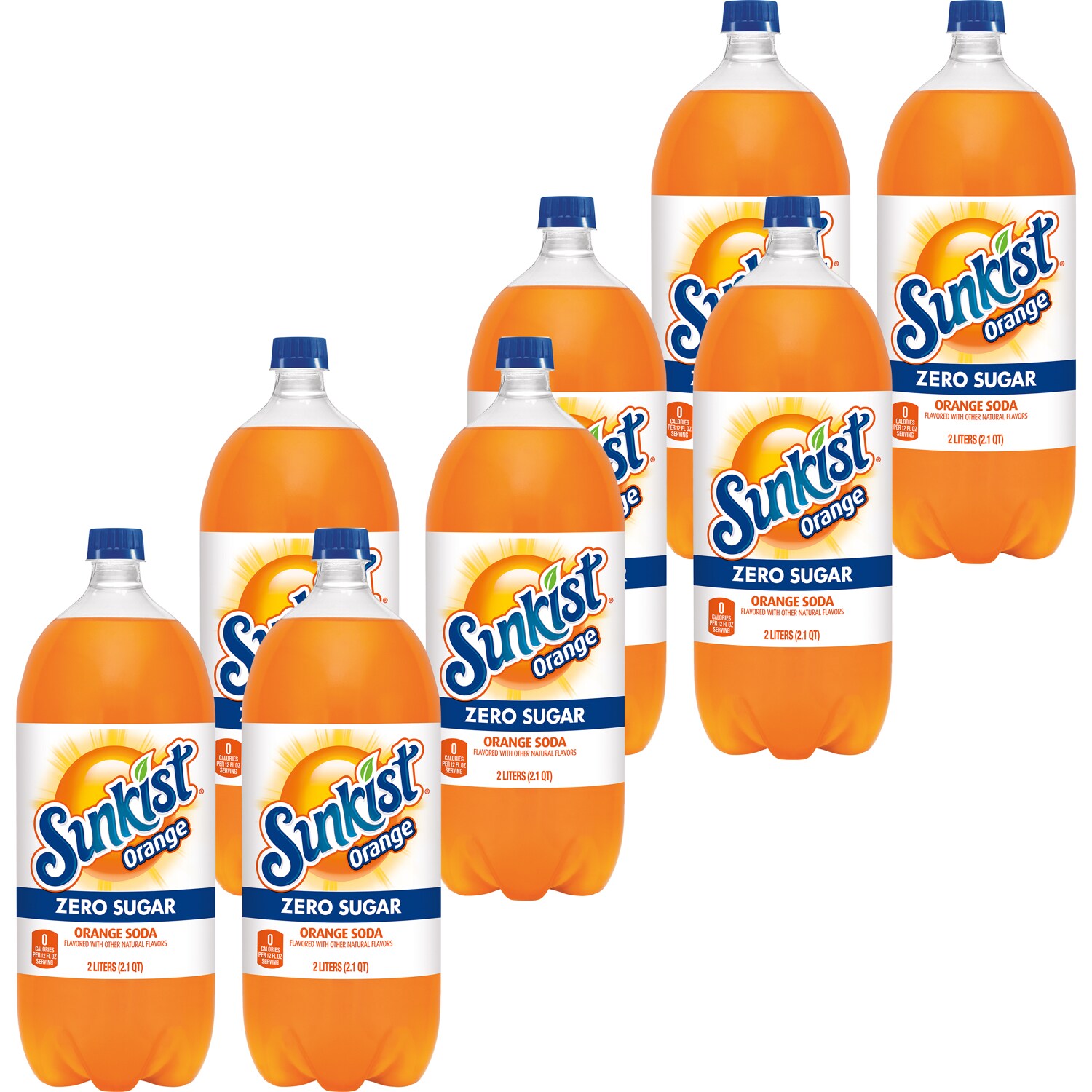 Sunkist Zero Sugar Orange Soda, Plastic Bottles