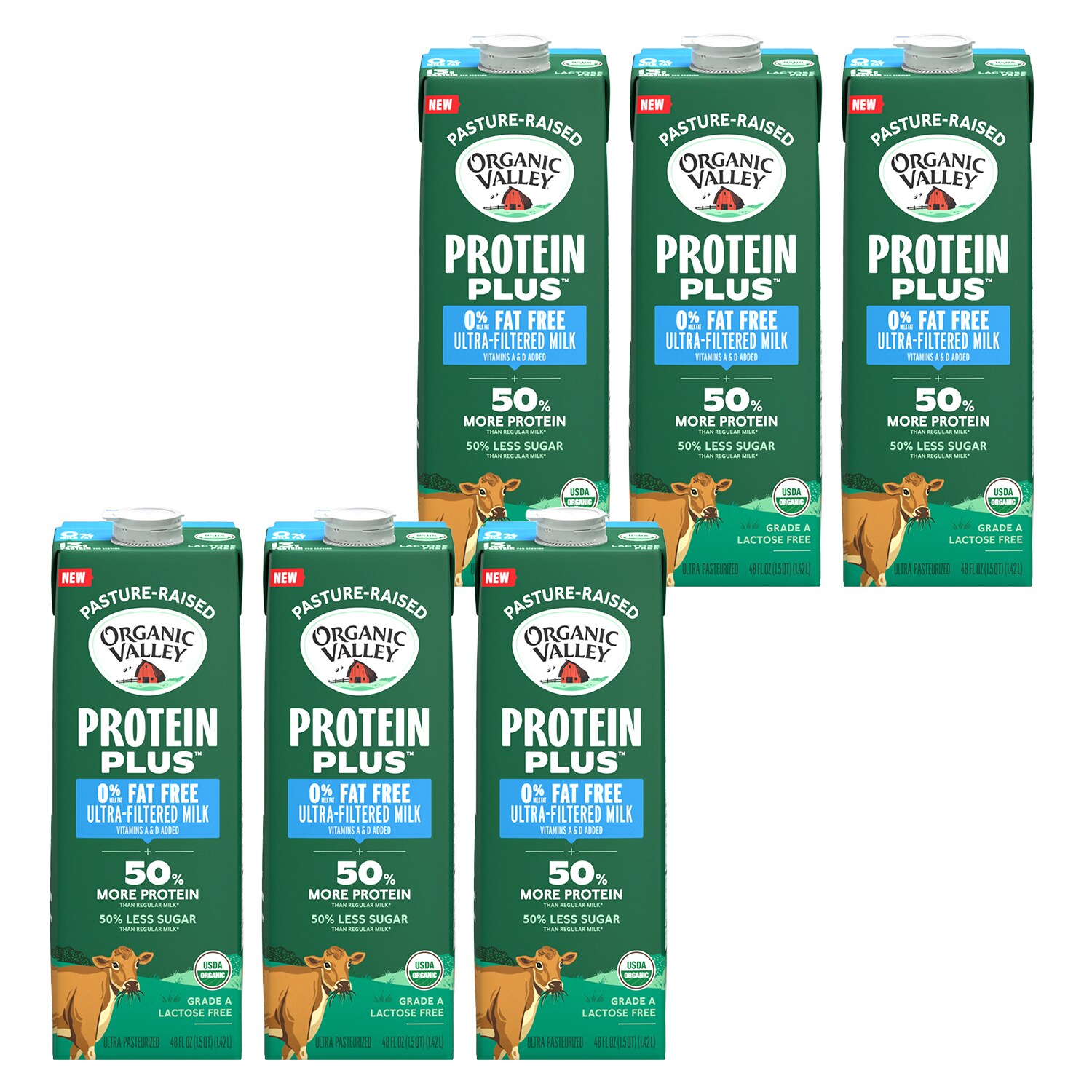 Organic Valley Lactose Free Protein Plus 0% Fat Free Milk, Carton
