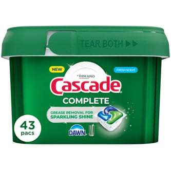 Cascade Complete ActionPacs Dishwasher Detergent, Fresh Scent