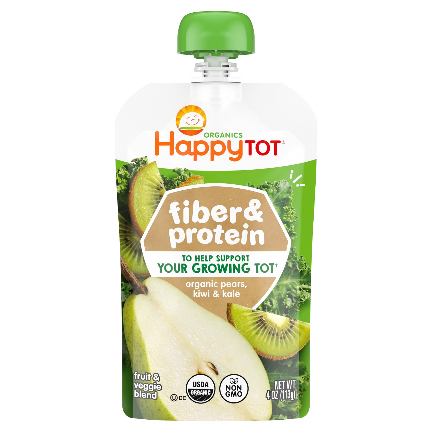 Happy Family Happy Tot Fiber & Protein, Organic Pears, Kiwi, & Kale